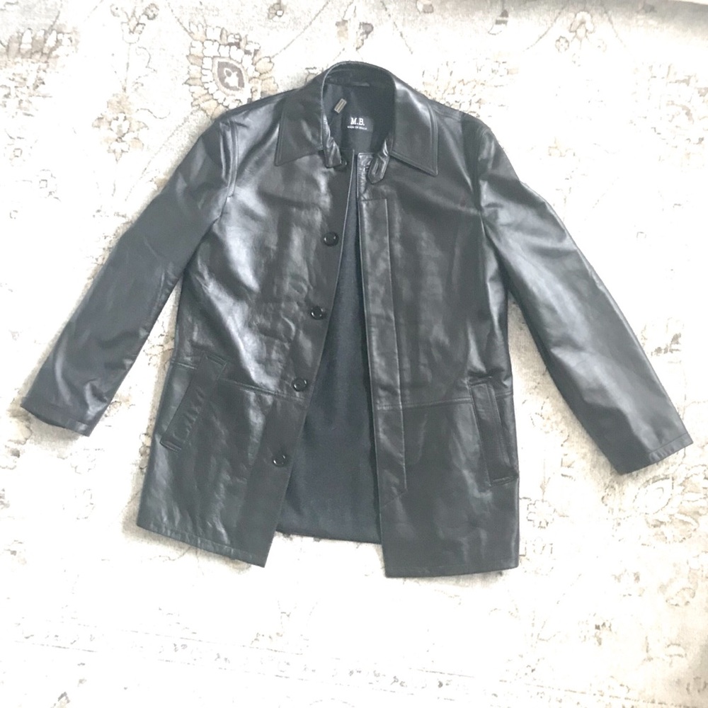 Black Leather Jacket M.B. Made in Italy